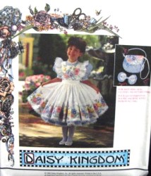 9455 DK RUFFLE FLARE DRESS, PINAFORE, PURSE, BOW PATTERN 5-6X