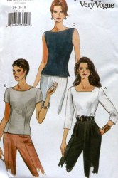 9456 VOGUE LOOSE BACK BUTTON TOP SLVS OR NOT PATTERN 8-12