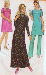 9475 SIMPLICITY 1971 CUTIE MATERNITY DRESS LENGTHS,PANTS PATTERN 14