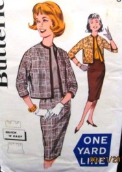 9476  BUTTERICK 1 YARD 50S CARDIGAN JACKET, SKIRT PATTERN 16 36'',12 32'' CHOICE