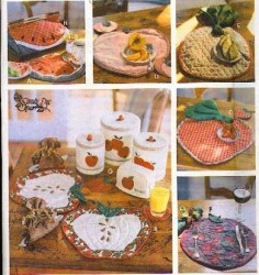 9484 SIMPLICITY MELON, STRAWBERRY FRUIT PLACEMAT, LINENS, CASSEROLE CARRIER PATTERN