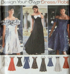 9495 OFF SHOULDER PRINCESS FLARE DESIGN DRESS PATTERN 4-8,10-14