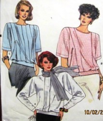 9499 VOGUE LOOSE BLOUSON SS-LS TUCK BAND BLOUSE PATTERN 8 OR  10,18 choice 