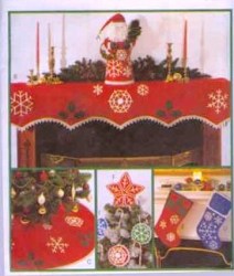 9500 SNOWFLAKE STOCKING, TREE TOPPER, MANTLE, ORNAMENTS PATTERN