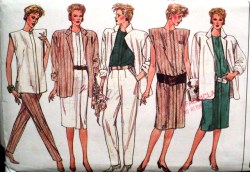 9504 Vogue LONG JACKET, CAP SLEEVE DRESS, TOP,  BOTTOMS PATTERN 8-12 ,  20-24 choice