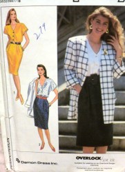 9511 CAP SLEEVE V-DRESS,UNLINED SS JACKET PATTERN 16-24