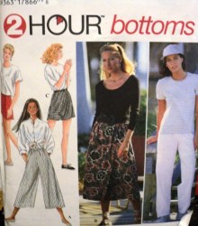 9513  SIMPLICITY SPLIT SKIRT, SHORTS, PANTS 2 HR BOTTOMS PATTERN 14-26 UNCUT