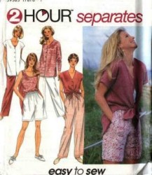 9518 2 HR PANTS,SHORTS,TOP SLEEVES OR NOT PATTERN XS-M,L-XL