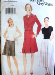 9519 VOGUE SO EZ A-LINE PLEAT SKIRT 3 LENGTHS PATTERN 14-18