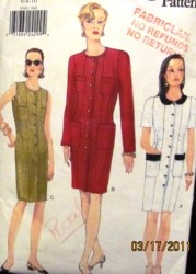 9548 VOGUE LINED BUTTON DRESS SLEEVES OR NOT PATTERN 6-10