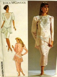 9550 SIMPLICITY JESSICA MCCLINTOCK 2 PC STRAIGHT -FISHTAIL SHAPE DRESS LENGTHS PATTERN 14-20