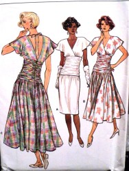 9550 VOGUE ST-FLARE MIDRIFF DRAPE TIE DRESS LENGTHS PATTERN 6-10