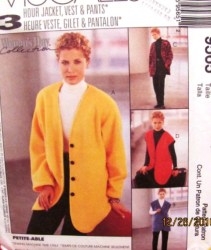 9565 3 HR FLEECE/WOOL JACKET,VEST, PANTS PATTERN 8-12,14-18