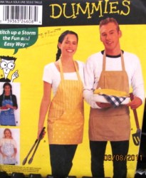 9565 4 STYLES EASY UNISEX BBQ TIED APRONS PATTERN ONE SZ
