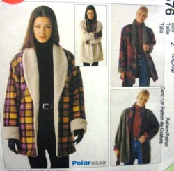 9576 MCCALLS 2 HR REVERSIBLE SHAWL COLLAR JACKET PATTERN XS-M