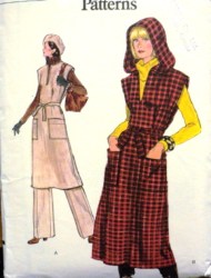 9578 VOGUE LONGER A-JUMPER HOOD OR NOT,BELT,PANTS PATTERN 12