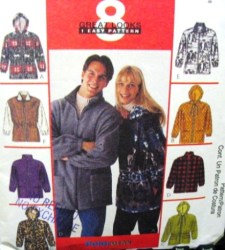 9581 MCCALLS UNISEX ZIPPY DRAWSTRING JACKET HOOD OR NOT PATTERN S-XXL choice uncut 5 sizes