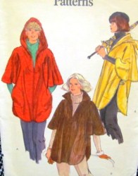 9588 70s EZ VOGUE SHAPE PONCHO HOODIE OR NOT PATTERN 8-10 uncut
