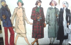 9592 VOGUE 70S LINED 2 BREASTED COAT MINI-MAXI PATTERN 12
