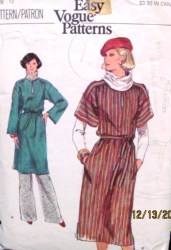 9596 EZ VOGUE LOOSE TUNIC, DRESS, PANTS, BELT PATTERN  12