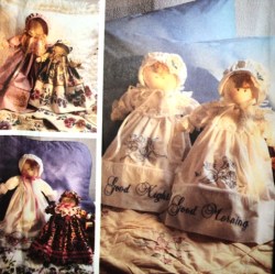 9604 SIMPLICITY 20'',14'' RAG DOLL, PILLOWCASE DRESS, HATS EMBROIDERY PATTERN
