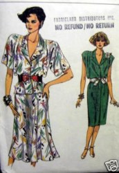 9608 EZ VOGUE BUTTON DRESS, TOP,  FLARE SKIRT PATTERN 8-24 3 SZS