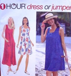 9615 SIMPLICITY 1 HOUR SLEEVELESS DRESS, JUMPER PATTERN XS-M,L-XL CHOICE