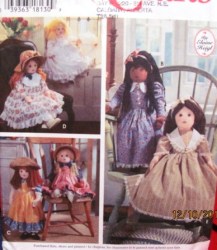 9620 SIMPLICITY  OLD FASHION 25'' CLOTH DOLL,PIONEER CLOTHES PATTERN UNCUT