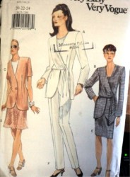 9623 EZ VOGUE TIED SS-LS JACKET,SKIRT, PANTS PATTERN 14-18,20-24