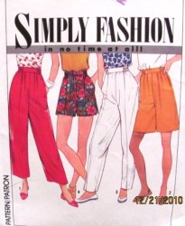 9625 Simplicity PRACTICAL EZ PANTS, SHORTS 2 LENGTHS PATTERN 6-14,16-24 choice uncut