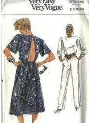 9633 VOGUE LONG BACK SLIT FLARE DRESS,JUMPSUIT PATTERN 14-18