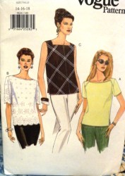 9634 EZ VOGUE SHORT SLEEVE /SLEEVELESS TOPS PATTERN 14-18,20-24