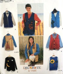 9640 DESIGN, DECOR YR SQUARE/ SHAPE APPLIQUE VEST PATTERN L-XL