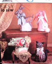 9644 5 DECOR CATS, BUNNY, DEER, PIG, DUCK GOOSE EZ PATTERN