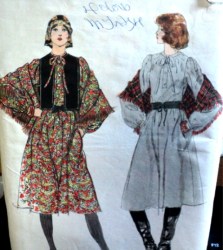 9657 VOGUE PEASANT LONGER DRESS, VEST, SHAWL FOLK PATTERN 10, 12