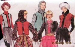 9672 VOGUE FOLK ART OPEN JACKET, VEST SLEEVES OR NOT PATTERN SMALL, MEDIUM