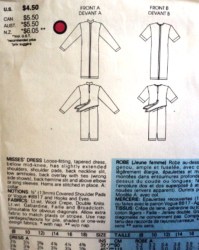 9675 EZ VOGUE TAPER LS-SS BACK TIED OVERLAY DRESS PATTERN 8-12