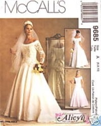 9685 ALICYN OFF SHOULDER BRIDAL GOWN PATTERN 10-14