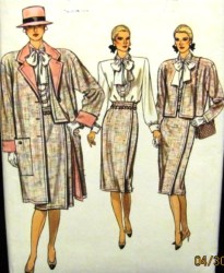 9689 VOGUE LINED COAT, JACKET, WRAP SKIRT, BLOUSE PATTERN 8-12; 14-18 choice  UNCUT