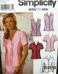 9693  Simplicity  EZ BLOUSES COLLAR/  SLEEVES OR NOT PATTERN 8-18 Uncut