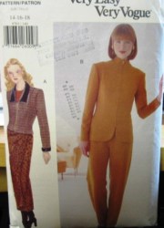 9703  VOGUE EZ FIT JACKET LENGTHS, LONG WRAP SKIRT, PANTS PATTERN 8-18 UNCUT