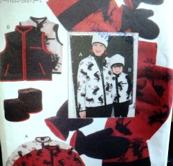 9705 MS XS-LG,KID 2-6X ZIP JACKET,VEST,HAT,MITTS,SCARF PATTERN