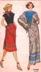 9733 VOGUE 70s STRETCH T,BACK WRAP DIRNDL SKIRT,SCARF PATTERN 16