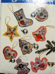 9735 VOGUE 8 STUFFED EMBROIDERED TREE ORNAMENTS SHAPES PATTERN