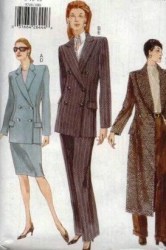 9749 VOGUE 2 BREASTED JACKET,  DUSTER COAT, BOTTOMS PATTERN 14-16 or 20-24 Choice