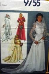 9755 1980 BRIDES/MAID RUFFLE LACE DRESS,TRAIN PATTERN 14,10