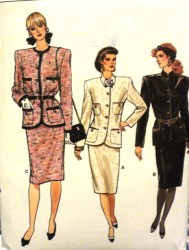 9757 VOGUE PANEL POCKET SUIT JACKET, SKIRT PATTERN 20-24