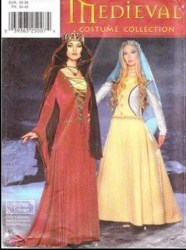 9758 SIMPLICITY MEDIEVAL FLOOR GOWN, SURCOTE, CAPE, VEIL PATTERN 14-20 new