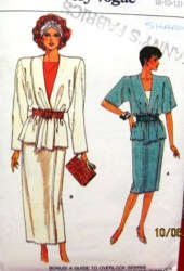 9774 VOGUE DRAPE WRAP TOP,MOCK WRAP SKIRT LENGTHS PATTERN 8-12