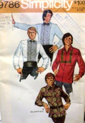 9786 SIMPLICITY MR BIAS PRINT/ RUFFLE TUX SHIRTS 71 PATTERN 14 1/2 36'' OR 15 38" CHOICE